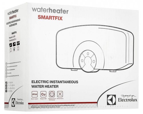 Водонагреватель проточный Electrolux 3.5 S Smartfix (душ) white
