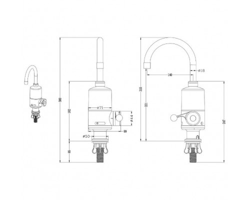 Водонагреватель проточный Oasis KP-P