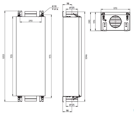 Габаритные размеры Minibox E-300 FKO 1/3,5kW Carel + Danfoss Габаритные размеры Minibox E-300 FKO 1/3,5kW Carel + Danfoss