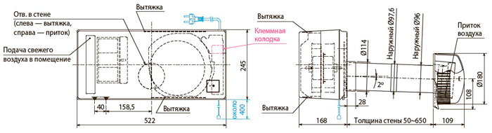 размеры Mitsubishi Electric VL-50ES2-E размеры Mitsubishi Electric VL-50ES2-E